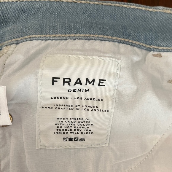 FRAME DENIM Color Block Jeans Le Skinny De Jeanne Light Wash Denim - Picture 6 of 8